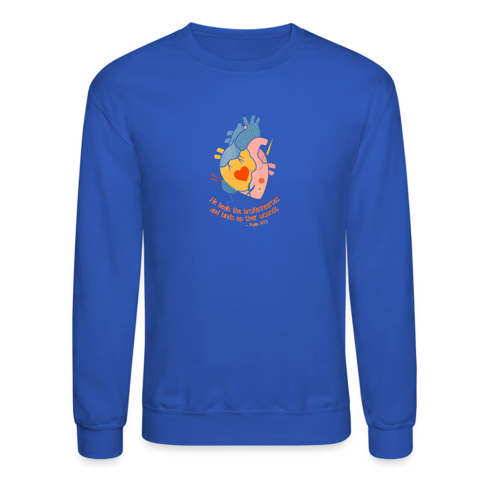 He Heals the Brokenhearted - Crewneck Sweatshirt - royal blue