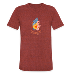 He Heals the Brokenhearted - Unisex Tri-Blend T-Shirt - heather cranberry