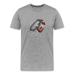 Heart for the Savior - Unisex Premium T-Shirt - heather gray