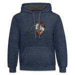 Heart for the Savior - Unisex Contrast Hoodie - indigo heather/asphalt