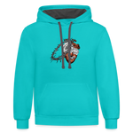 Heart for the Savior - Unisex Contrast Hoodie - scuba blue/asphalt