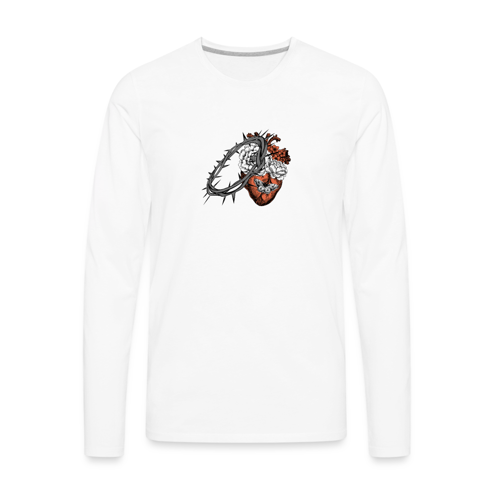 Heart for the Savior - Men's Premium Long Sleeve T-Shirt - white
