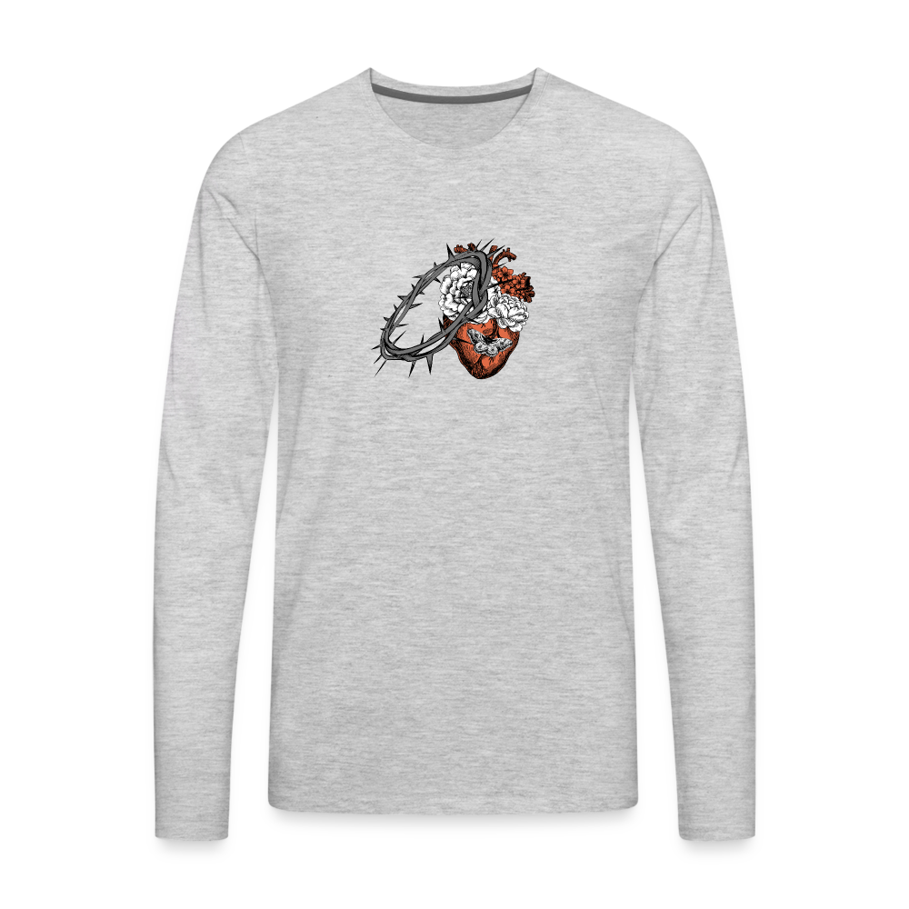 Heart for the Savior - Men's Premium Long Sleeve T-Shirt - heather gray