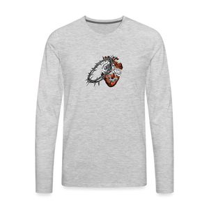 Heart for the Savior - Men's Premium Long Sleeve T-Shirt - heather gray