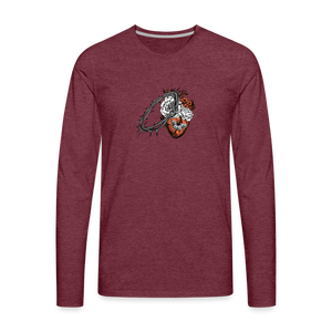Heart for the Savior - Men's Premium Long Sleeve T-Shirt - heather burgundy