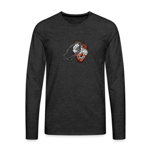 Heart for the Savior - Men's Premium Long Sleeve T-Shirt - charcoal grey
