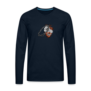 Heart for the Savior - Men's Premium Long Sleeve T-Shirt - deep navy