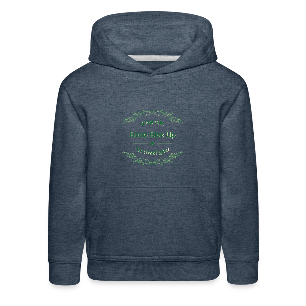 May the Road Rise Up to Meet You - Kids‘ Premium Hoodie - heather denim