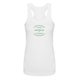 May the Road Rise Up to Meet You - Women’s Performance Racerback Tank Top - white