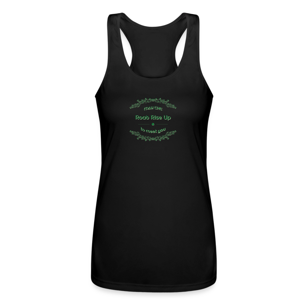May the Road Rise Up to Meet You - Women’s Performance Racerback Tank Top - black