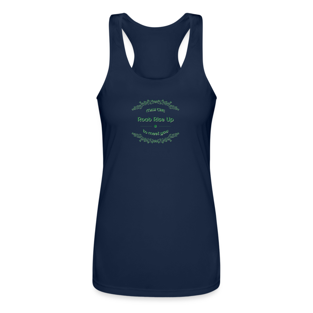 May the Road Rise Up to Meet You - Women’s Performance Racerback Tank Top - navy