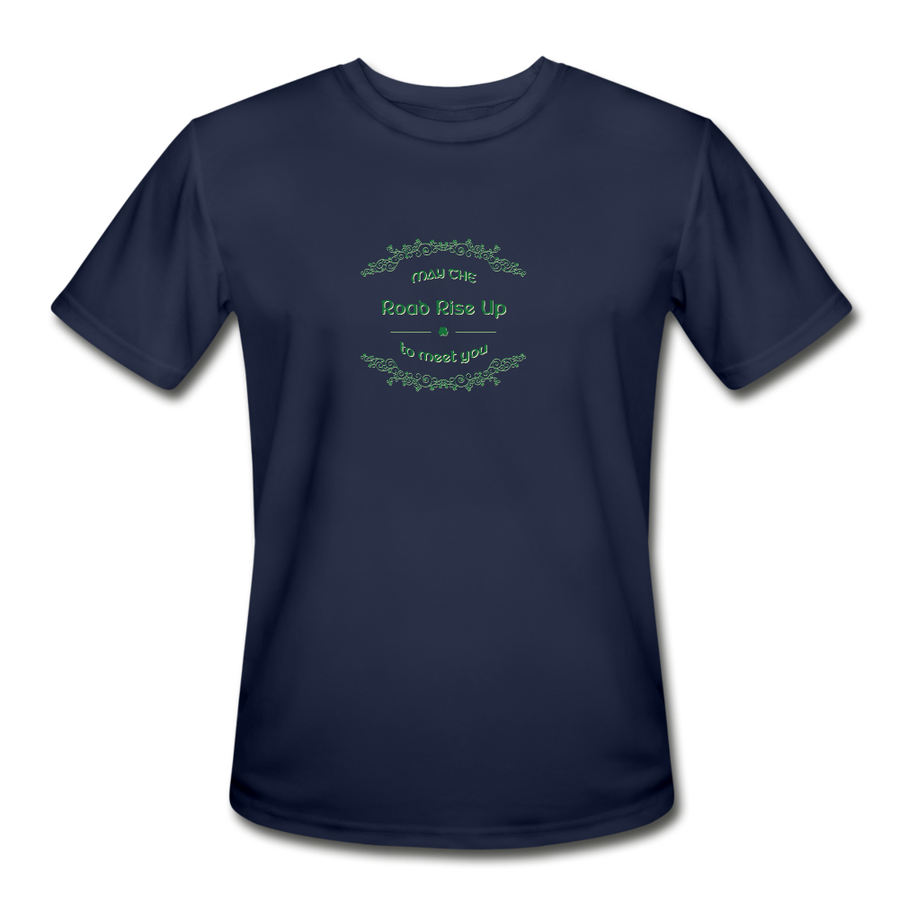 May the Road Rise Up to Meet You - Men’s Moisture Wicking Performance T-Shirt - navy