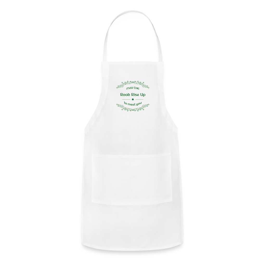 May the Road Rise Up to Meet You - Adjustable Apron - white