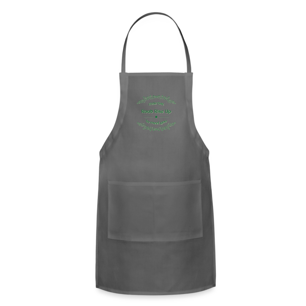 May the Road Rise Up to Meet You - Adjustable Apron - charcoal