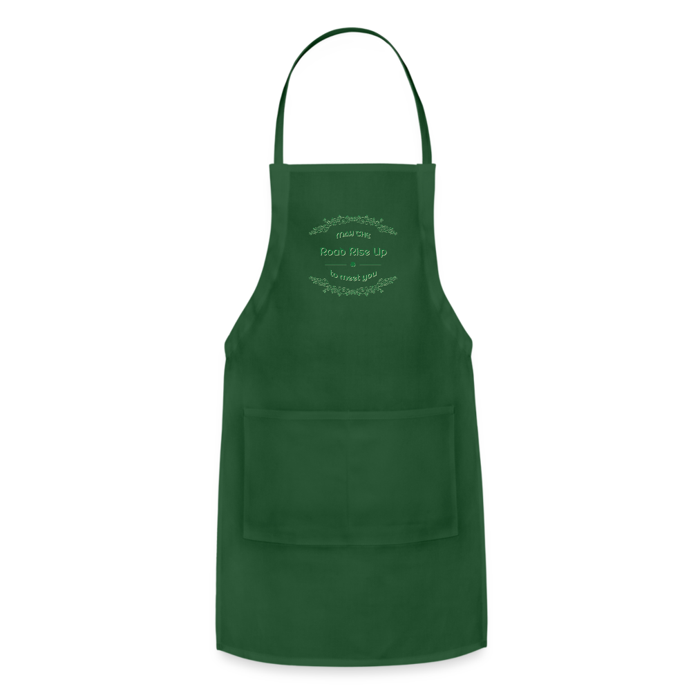 May the Road Rise Up to Meet You - Adjustable Apron - forest green