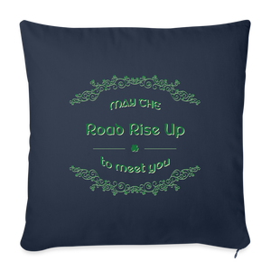 May the Road Rise Up to Meet You - Throw Pillow Cover - navy