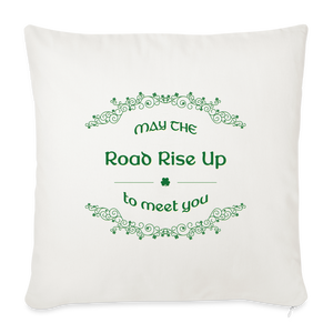 May the Road Rise Up to Meet You - Throw Pillow Cover - natural white