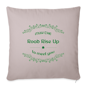 May the Road Rise Up to Meet You - Throw Pillow Cover - light taupe