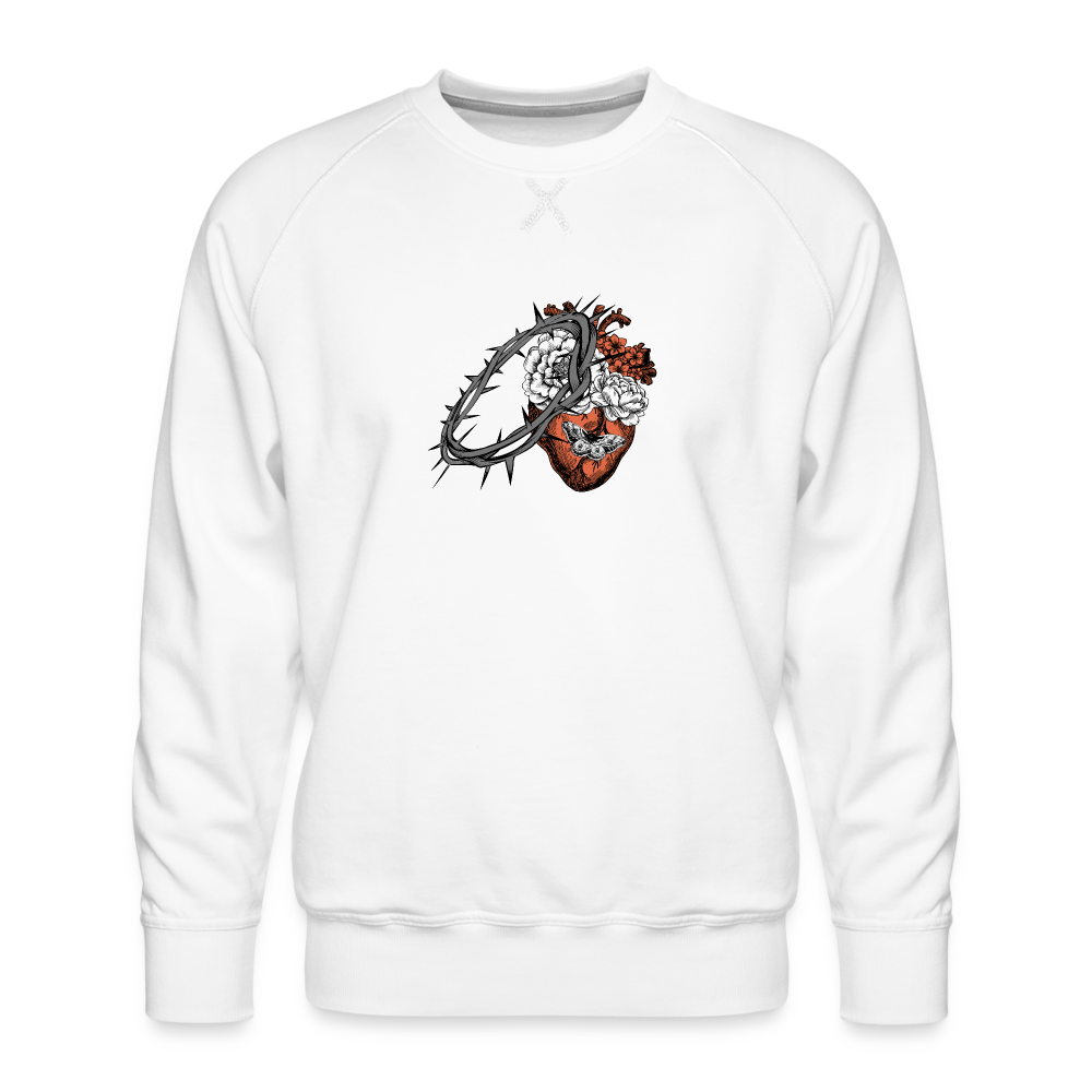 Heart for the Savior - Men’s Premium Sweatshirt - white