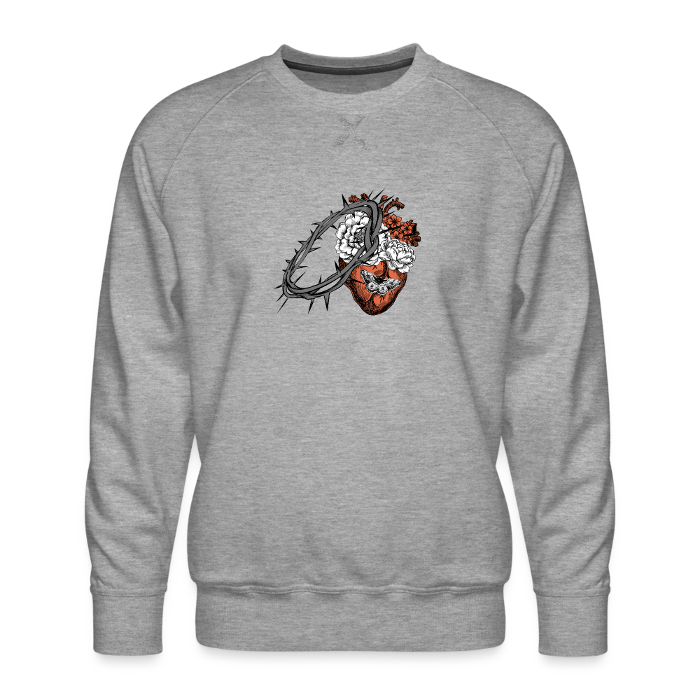 Heart for the Savior - Men’s Premium Sweatshirt - heather grey