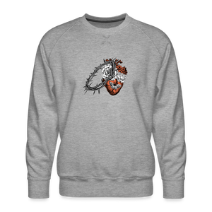 Heart for the Savior - Men’s Premium Sweatshirt - heather grey