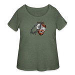 Heart for the Savior - Women’s Curvy T-Shirt - heather military green