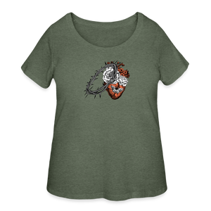 Heart for the Savior - Women’s Curvy T-Shirt - heather military green
