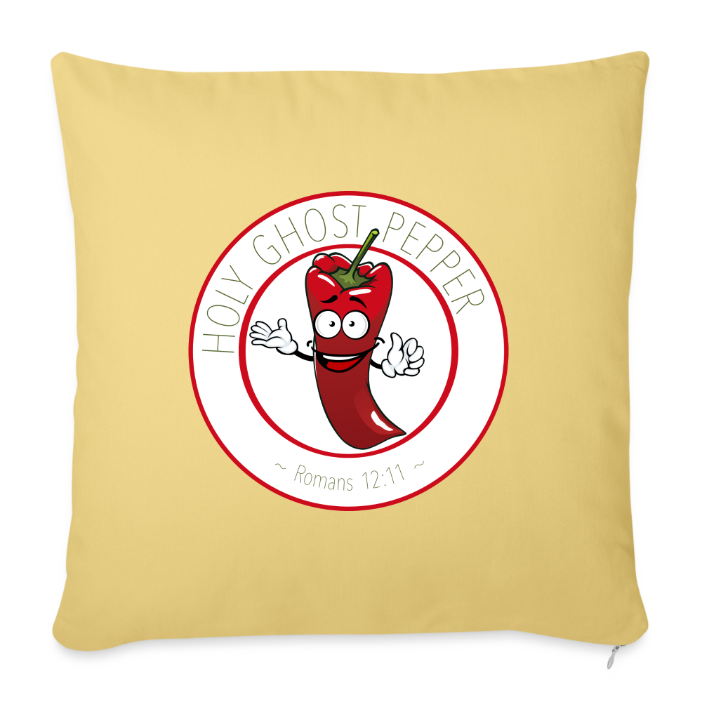 Holy Ghost Pepper - Throw Pillow Cover - washed yellow