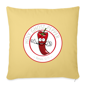 Holy Ghost Pepper - Throw Pillow Cover - washed yellow