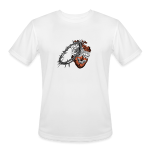 Heart for the Savior - Men’s Moisture Wicking Performance T-Shirt - white