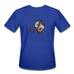 Heart for the Savior - Men’s Moisture Wicking Performance T-Shirt - royal blue