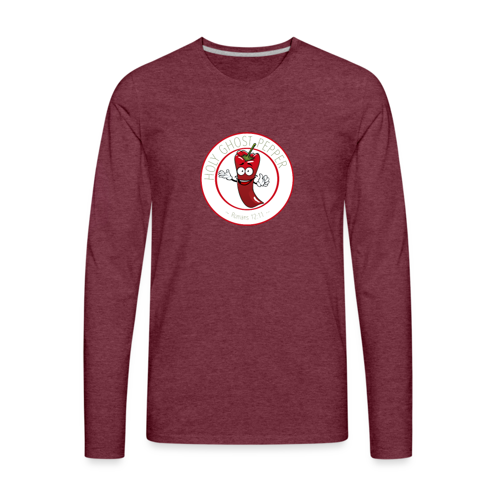 Holy Ghost Pepper - Men's Premium Long Sleeve T-Shirt - heather burgundy