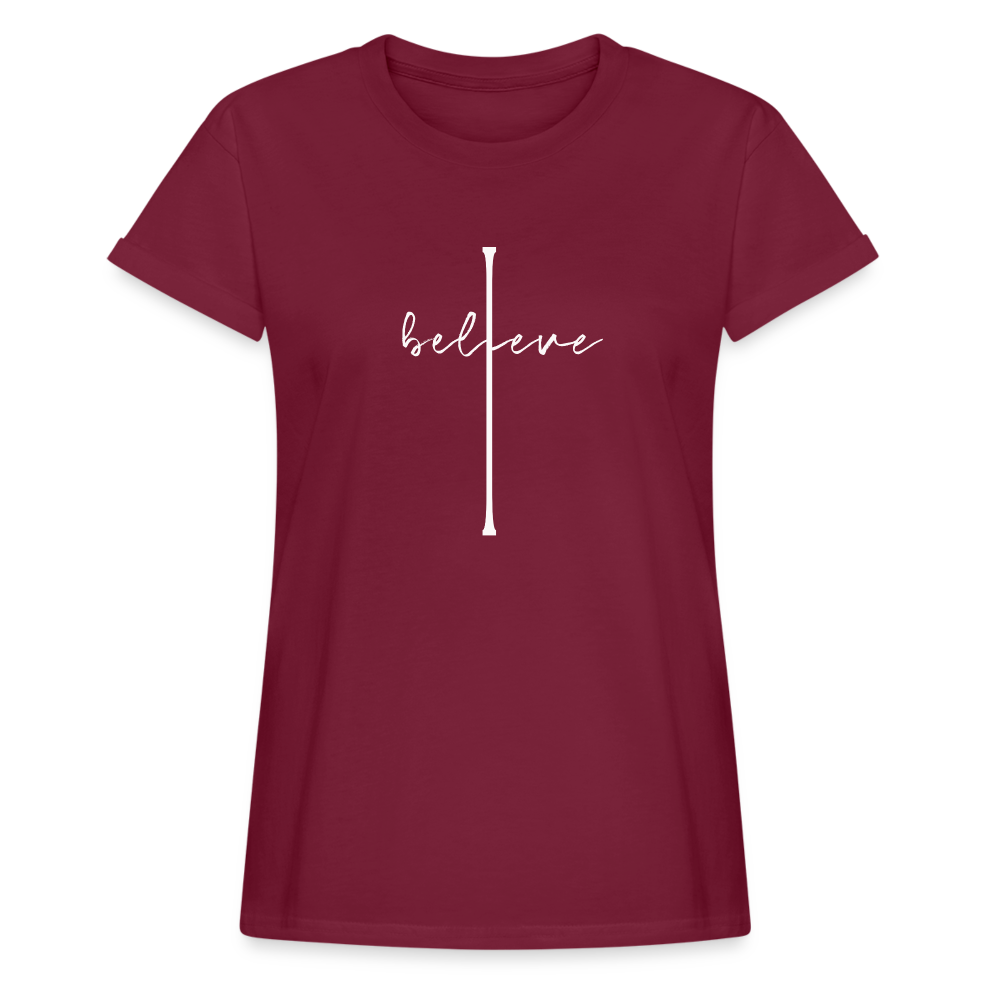 I Believe - Women's Relaxed Fit T-Shirt - burgundy