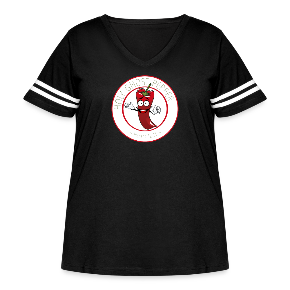 Holy Ghost Pepper - Women's Curvy Vintage Sport T-Shirt - black/white