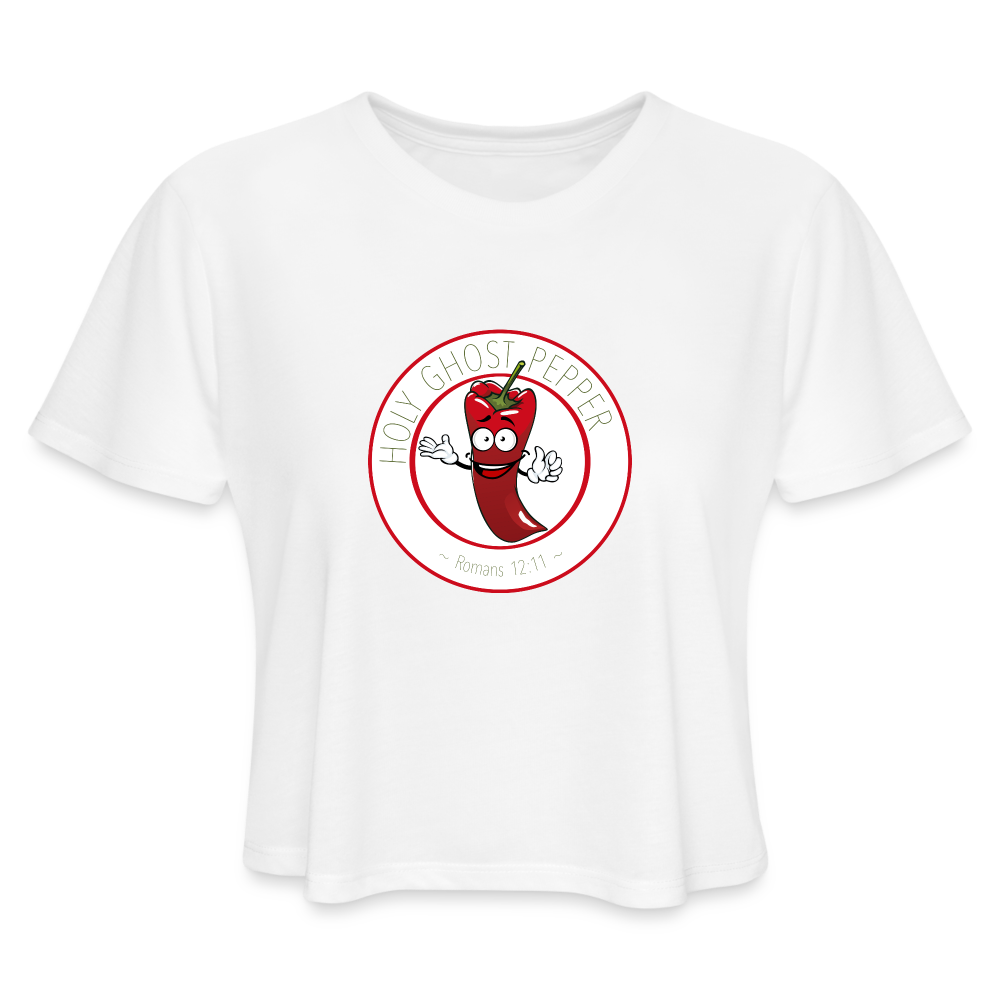 Holy Ghost Pepper - Women's Cropped T-Shirt - white