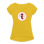 Holy Ghost Pepper - Women's Roll Cuff T-Shirt - mustard yellow