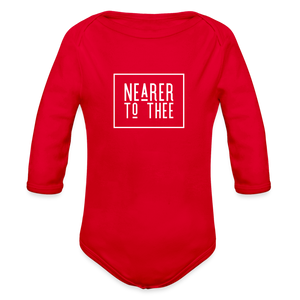 Nearer to Thee - Organic Long Sleeve Baby Bodysuit - red
