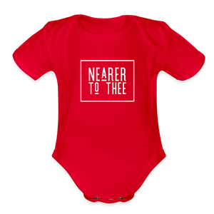 Nearer to Thee - Organic Short Sleeve Baby Bodysuit - red