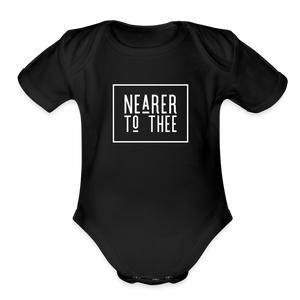 Nearer to Thee - Organic Short Sleeve Baby Bodysuit - black
