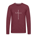 I Believe - Men's Premium Long Sleeve T-Shirt - heather burgundy