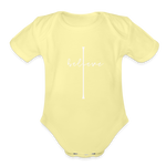 I Believe - Organic Short Sleeve Baby Bodysuit - washed yellow