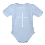 I Believe - Organic Short Sleeve Baby Bodysuit - sky