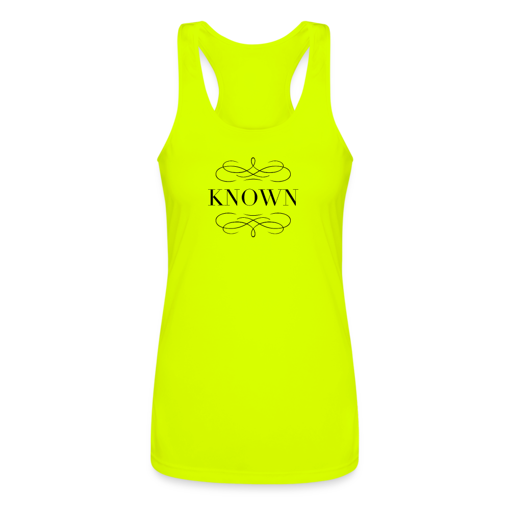 Known - Women’s Performance Racerback Tank Top - neon yellow