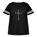 I Believe - Women's Curvy Vintage Sport T-Shirt - black/white