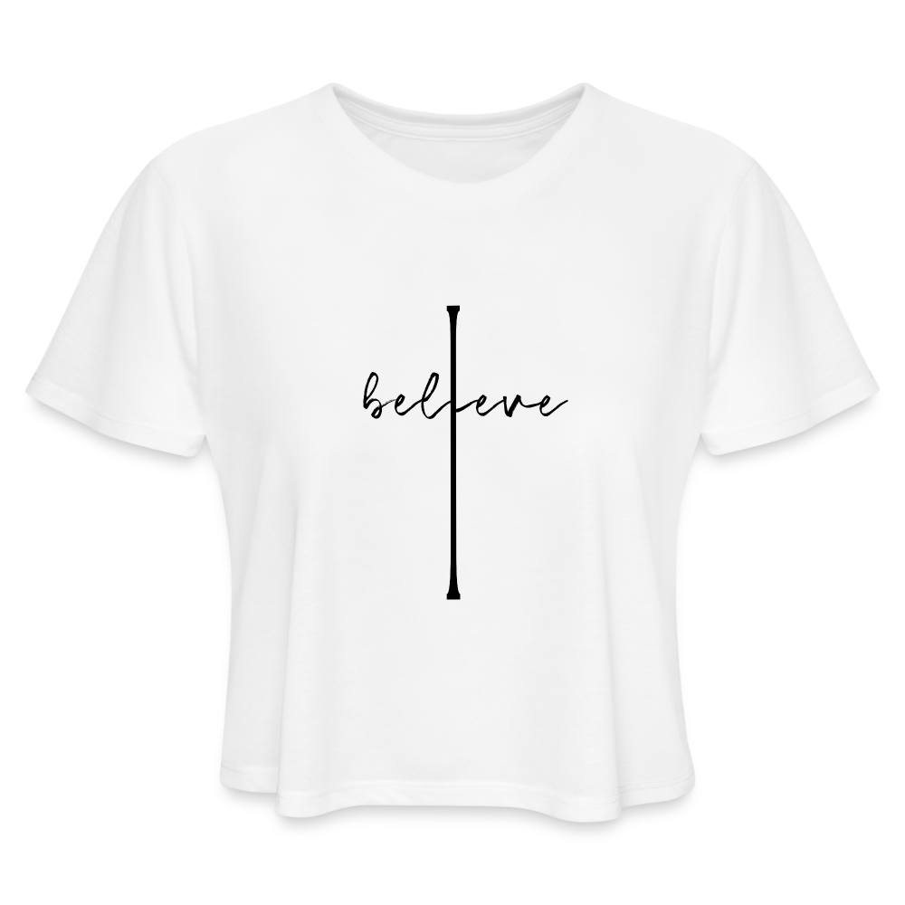 I Believe - Women's Cropped T-Shirt - white