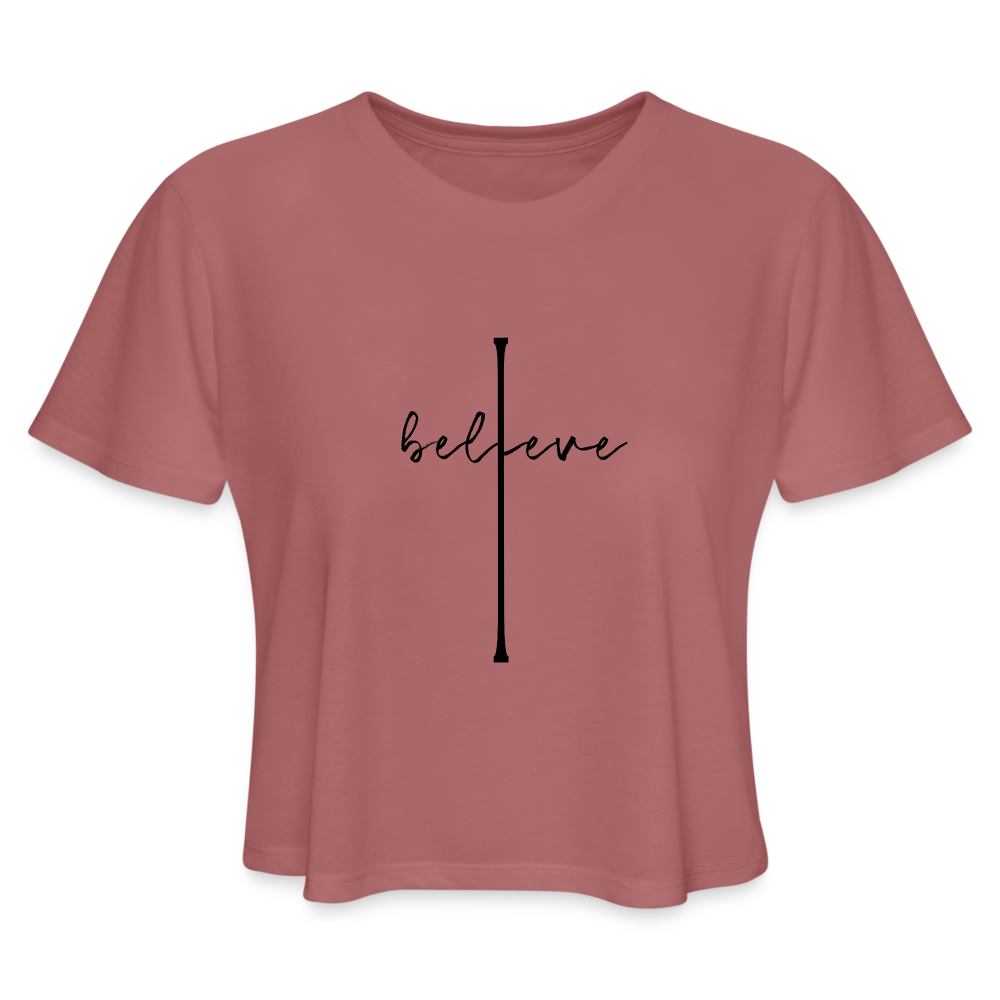 I Believe - Women's Cropped T-Shirt - mauve