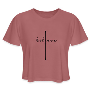 I Believe - Women's Cropped T-Shirt - mauve