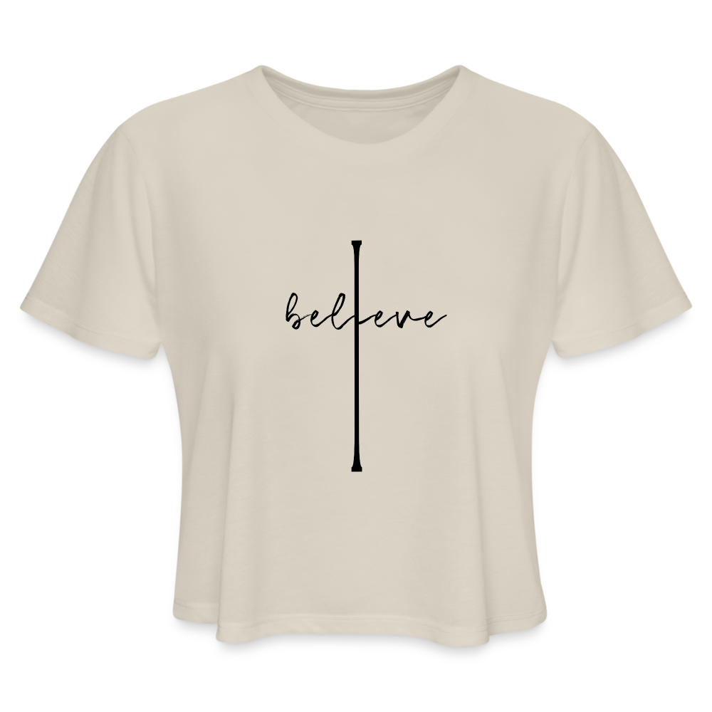 I Believe - Women's Cropped T-Shirt - dust