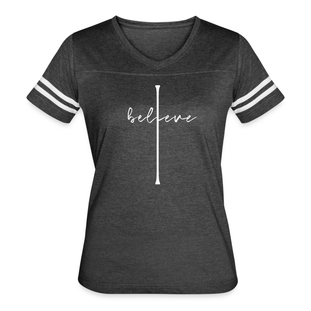 I Believe - Women’s Vintage Sport T-Shirt - vintage smoke/white