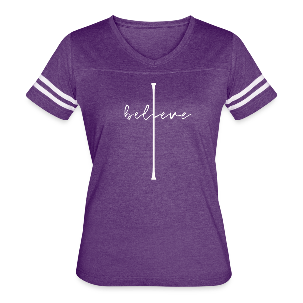 I Believe - Women’s Vintage Sport T-Shirt - vintage purple/white